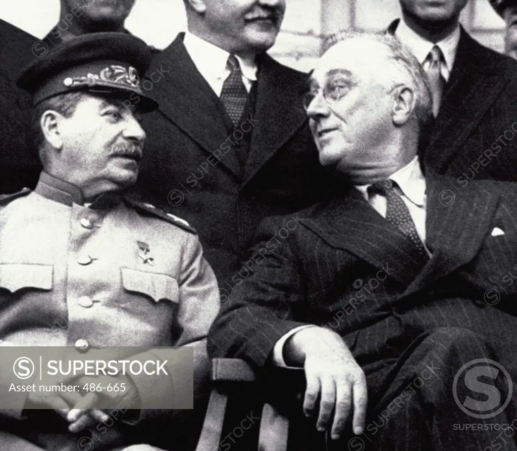 Franklin Roosevelt and Joseph Stalin Tehran Conference Iran, 1943