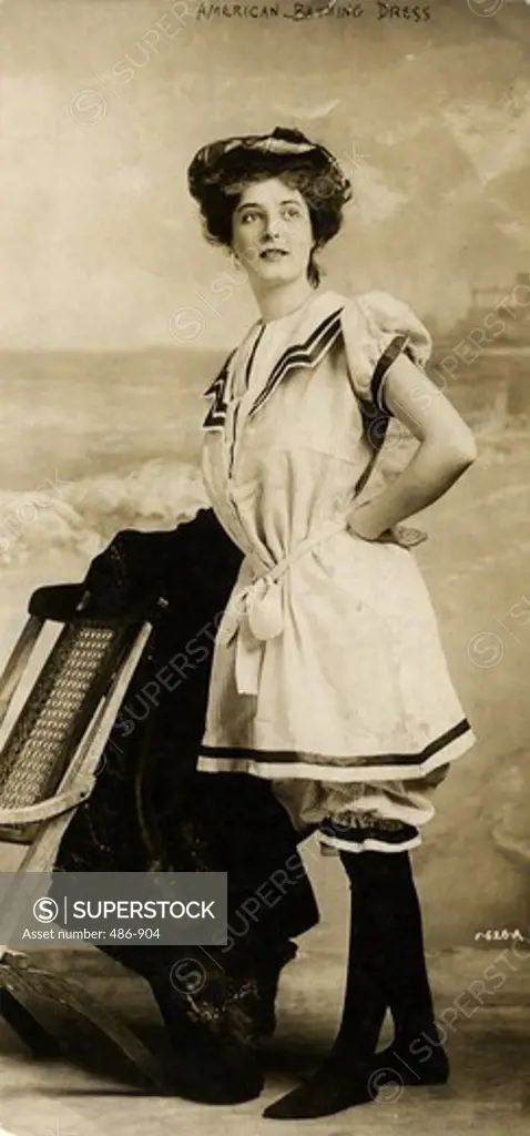 Portrait of young woman in swimwear