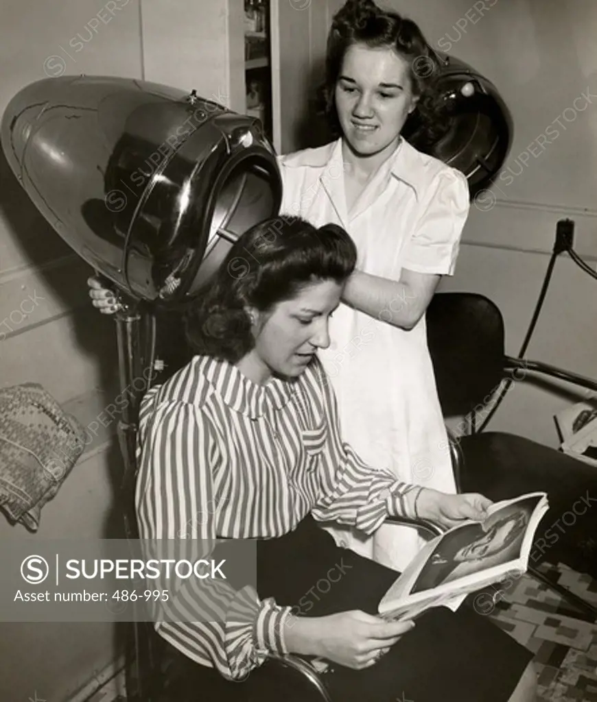 Woman at hairdresser's