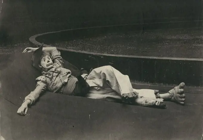 Clown relaxing in circus