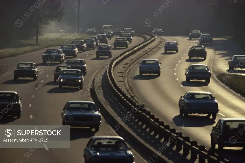 Traffic on a multiple lane highway