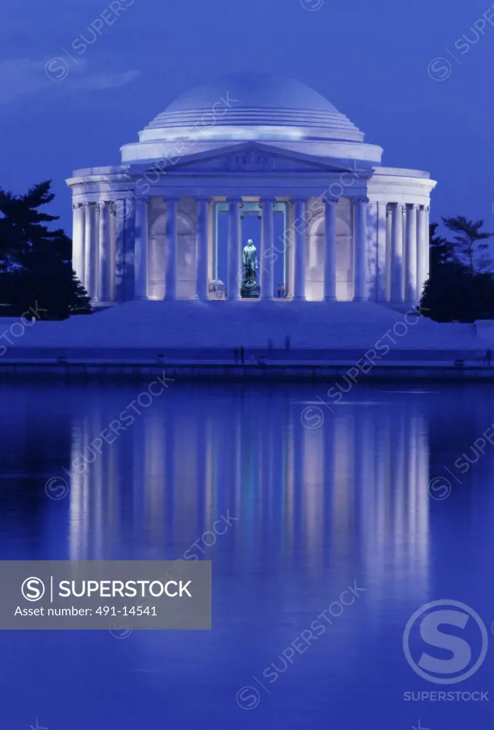 Jefferson Memorial lit up at night, Washington D.C., USA
