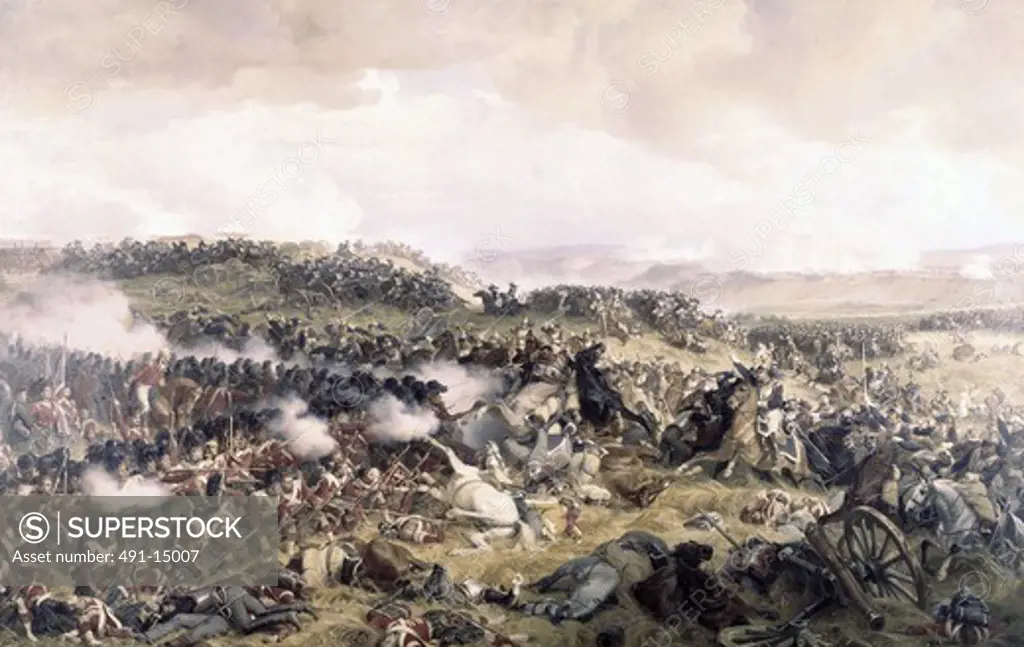 Battle of Waterloo 1874 Felix Henri E. Philippoteaux (1815-1884 French) 