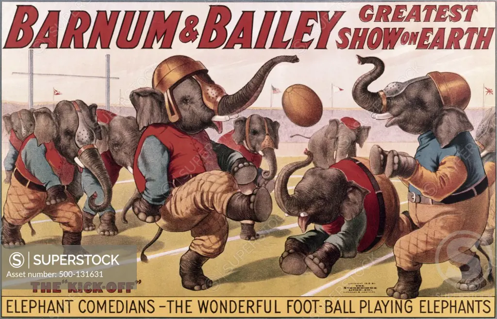 The Kick Off, Barnum and Bailey Circus, poster