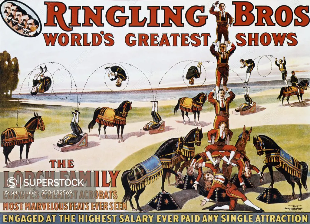 The Lorch Family - World's Greatest Acrobats, Ringling Brothers Barnum and Bailey Circus, poster