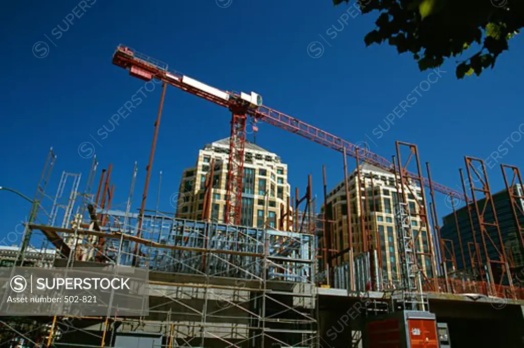 Low angle view of a crane, Oakland, California, USA