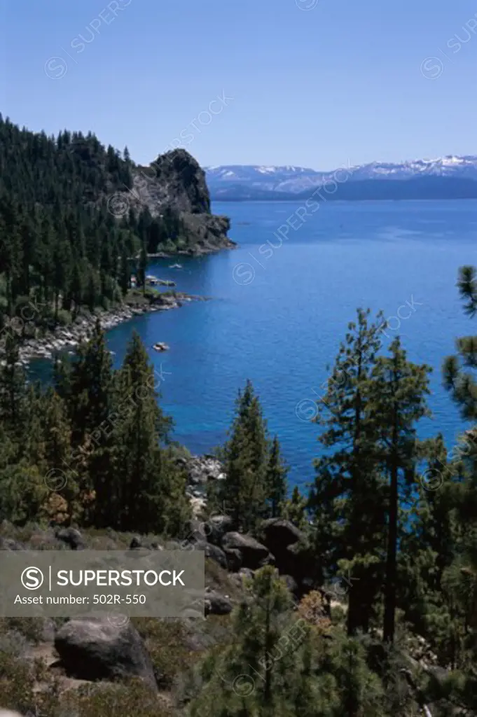 High angle view of Lake Tahoe, Nevada, USA