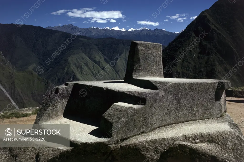 Old ruin of a stone structure, Machu Picchu (Incan), Peru