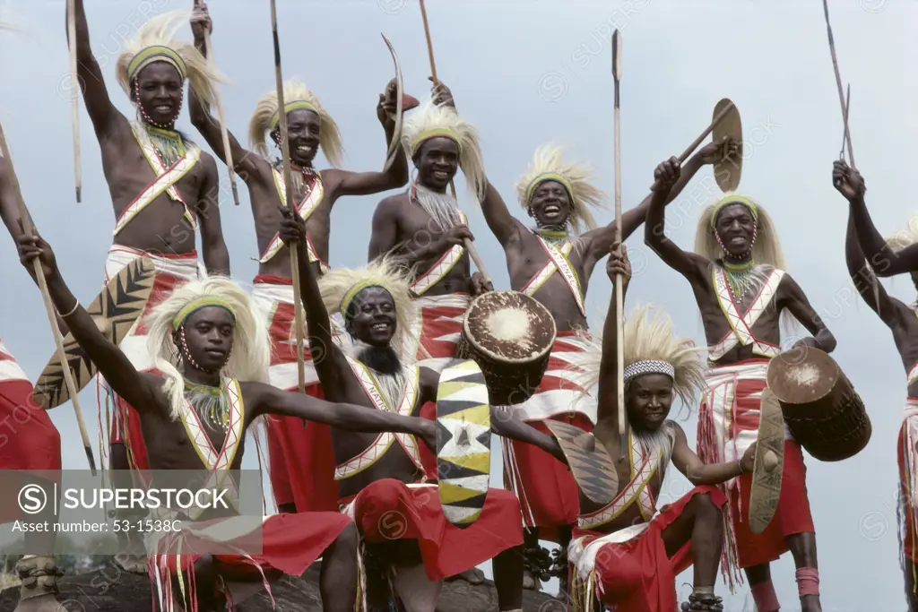 Ceremonial Lion Dance Intore Men Rwanda