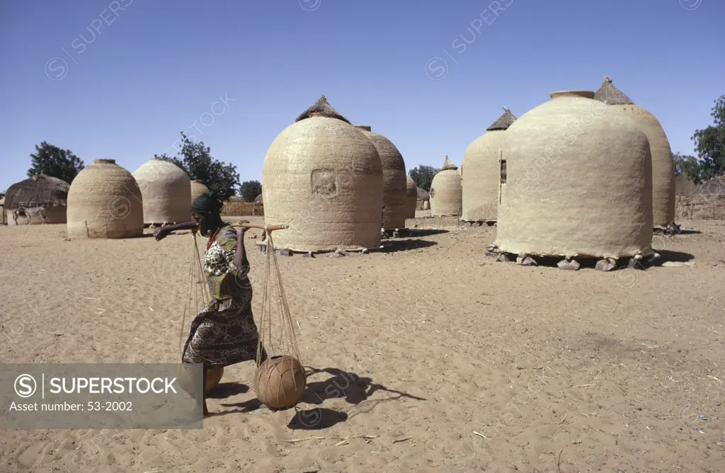 Grain Storage Bins Hausa Tribe Village Niger