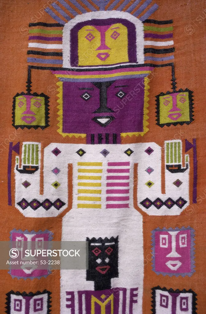 Otavalo Indian Weaving  Detail Primitive Art 