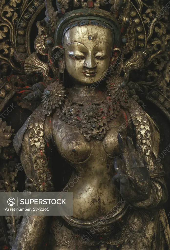Tara representing divine energy Buddhist Stupa of Swayambunath Near Kathmandu, Nepal