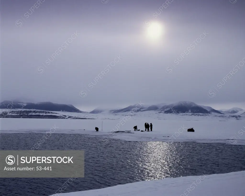 People standing on the ice, Arctic, Canada