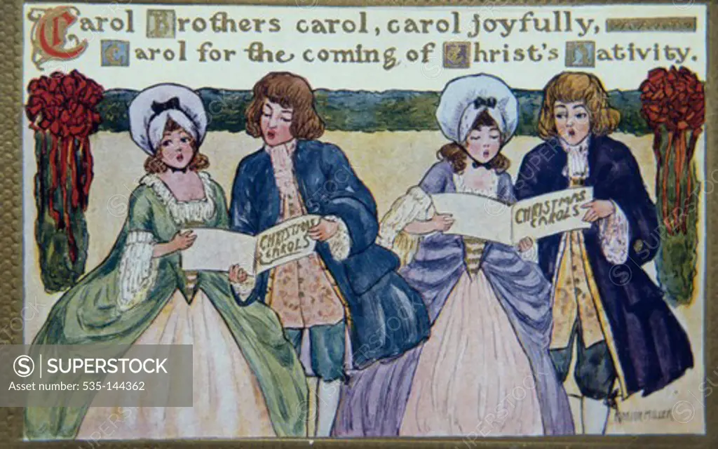 Christmas carolers, Nostalgia Cards