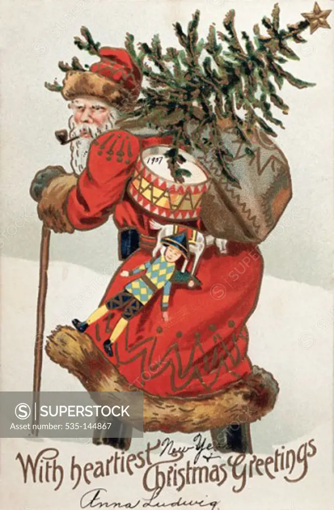 With Heartiest Christmas Greetings 1907 Nostalgia Cards