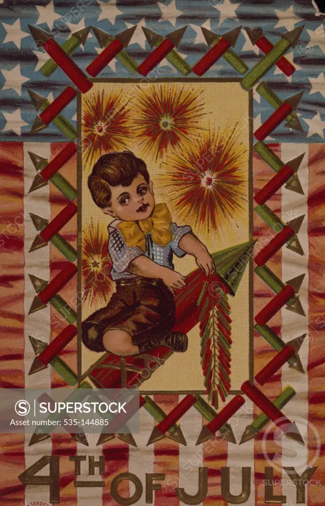Fourth of July, Nostalgia Cards, color lithograph, 1912