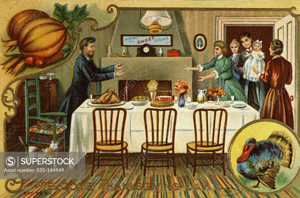 Welcome Thanksgiving Day Nostalgia Cards 