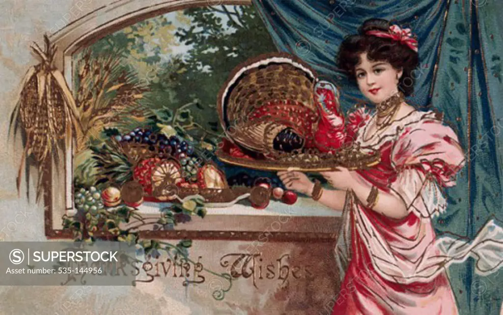 Thanksgiving Wishes C. 1908 Nostalgia Cards