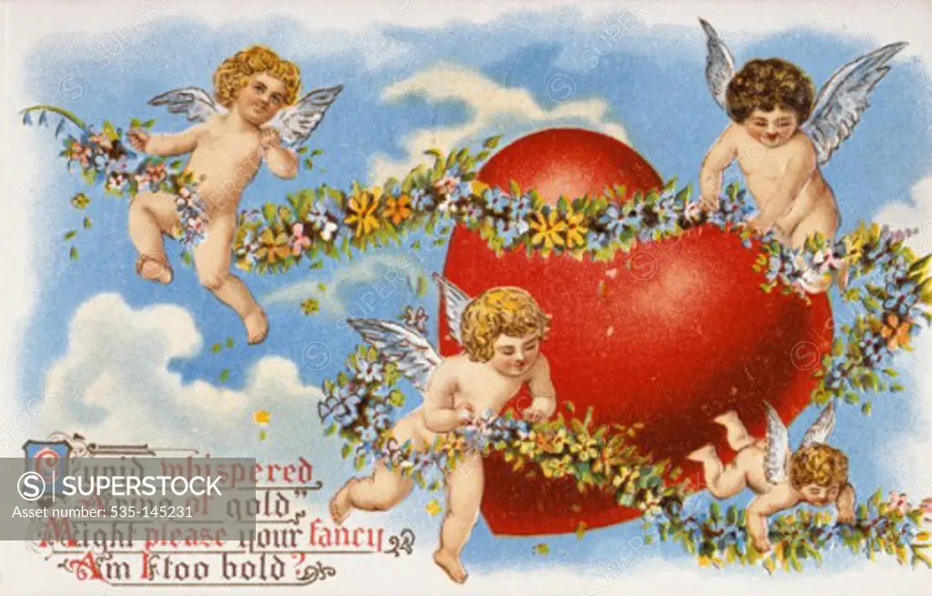 Cupid Whispered  ca. 1900 Nostalgia Cards 