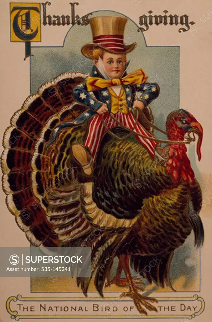 Thanksgiving-The National Bird of the Day, Nostalgia Cards, 1909