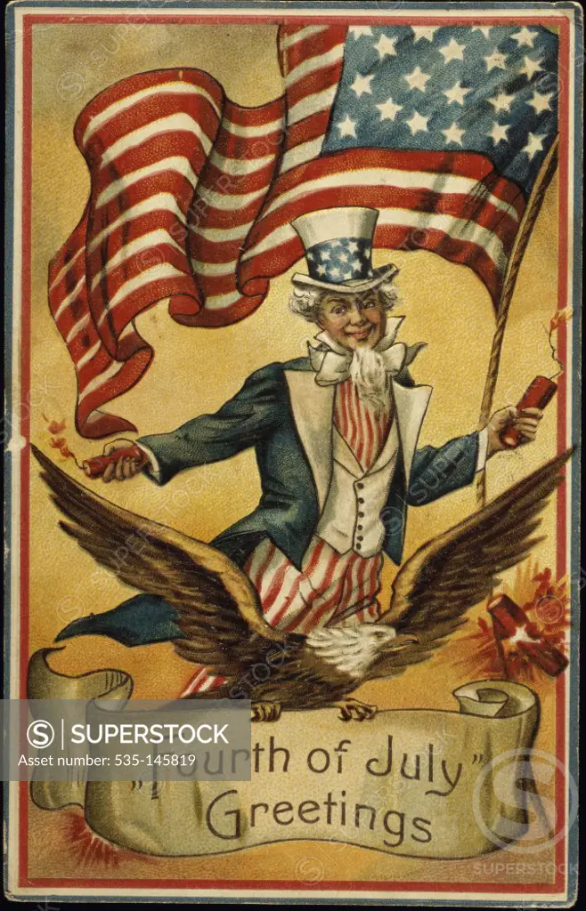Fourth of July Greetings 1910 Nostalgia Cards