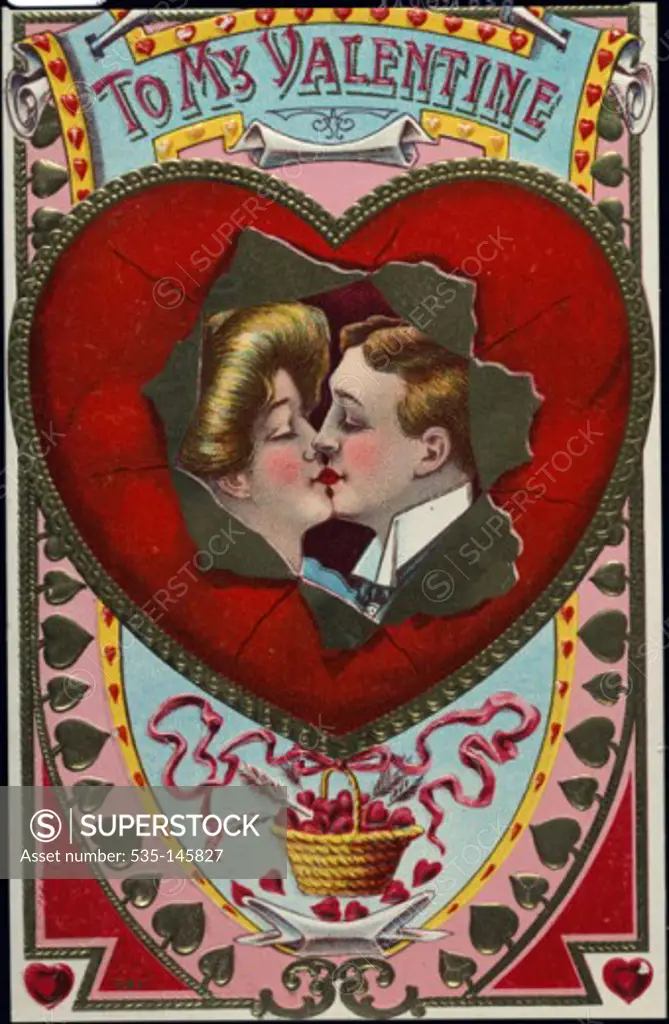 Kissing Couple 1908 Nostalgia Cards 