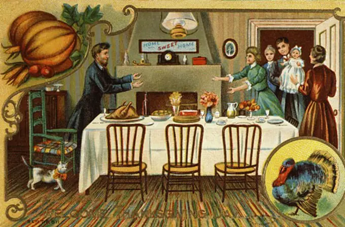 Welcome Thanksgiving Day Nostalgia Cards 