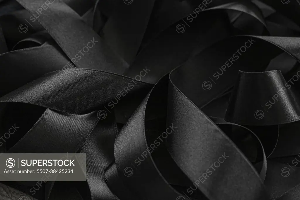 Black silk ribbon as background, abstract and luxury brand desig -  SuperStock