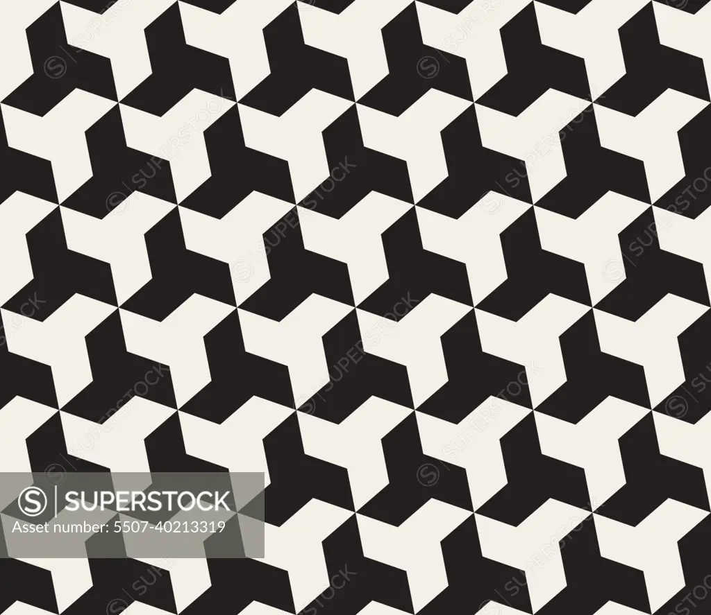 Vector Seamless Black And White Geometric Triangle Shape Tessellation  Pattern - SuperStock