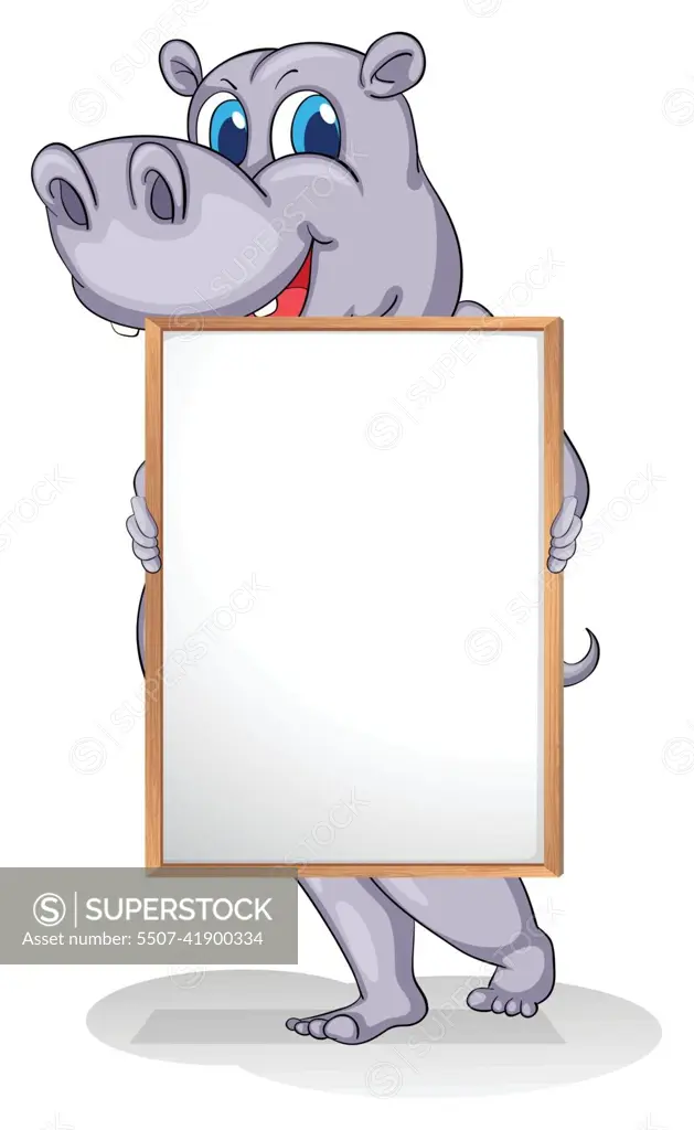 A giant animal holding an empty whiteboard - SuperStock
