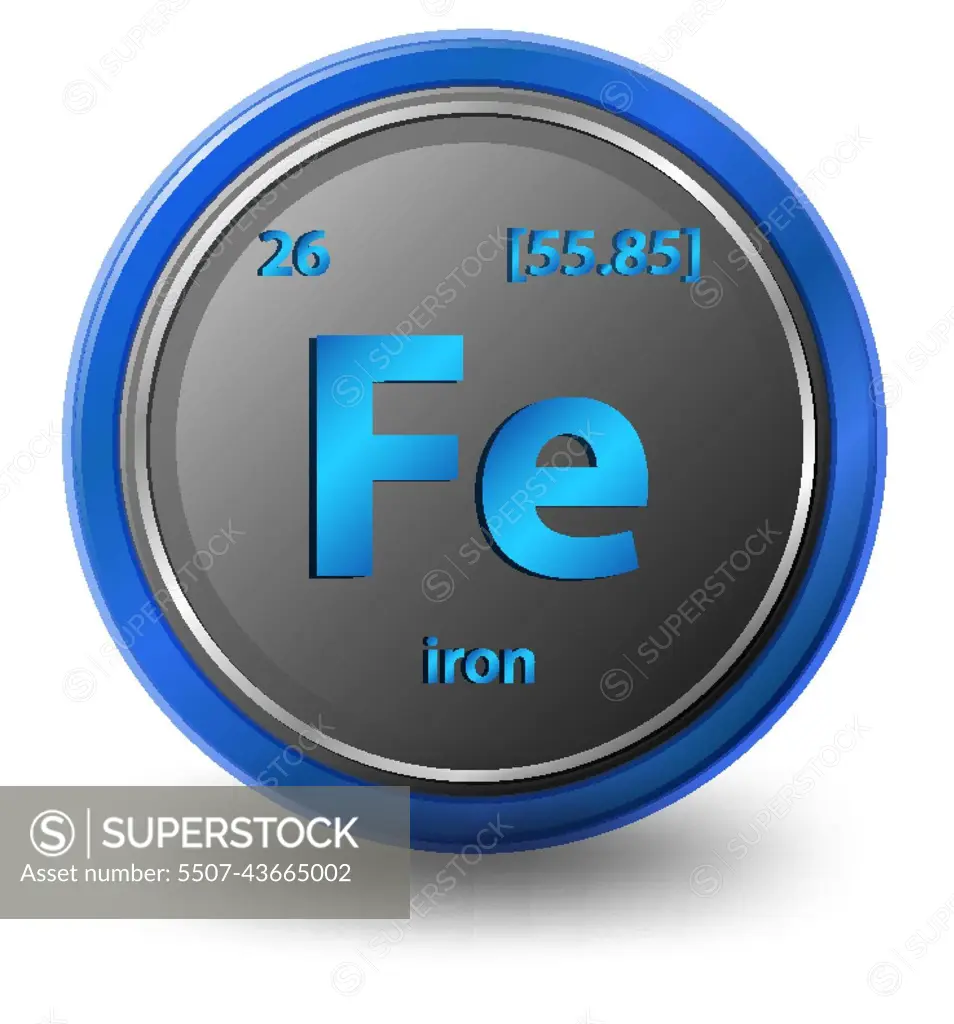 Iron Chemical Element Symbol