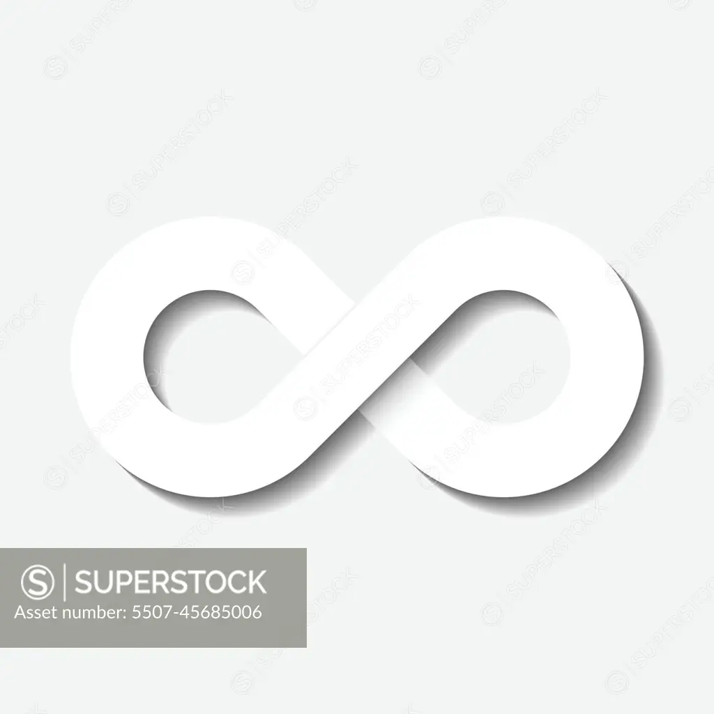 infinity symbol, simple icon. White icon on black background. In Stock  Vector
