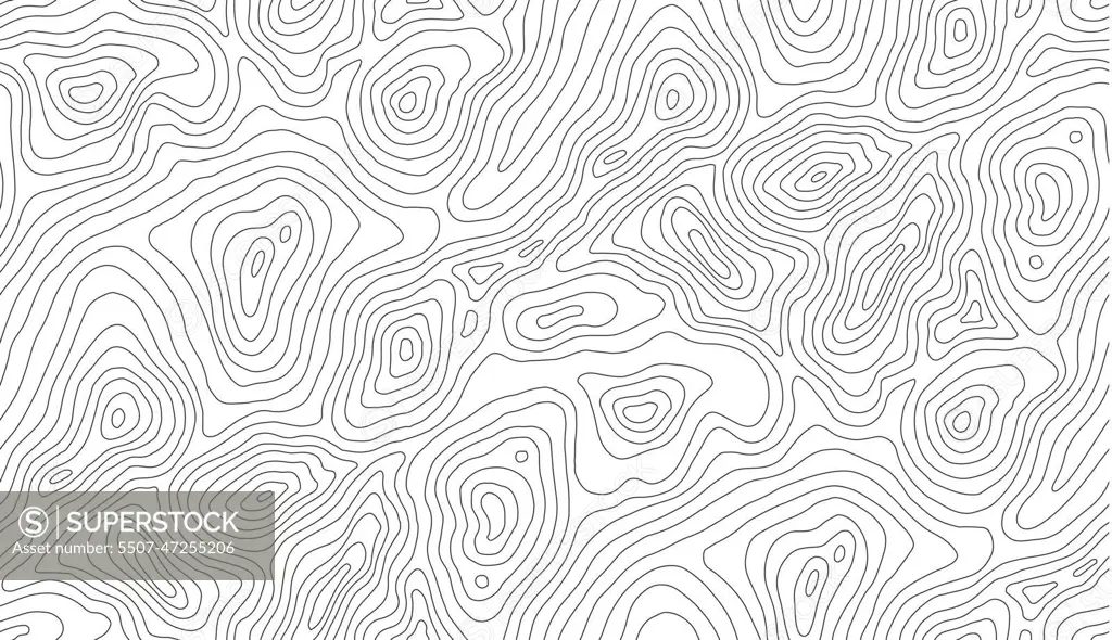Seamless vector topographic map background. Line topography map