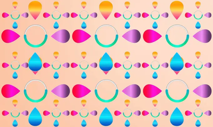 digital textile design of various rainbow colors on abstract background