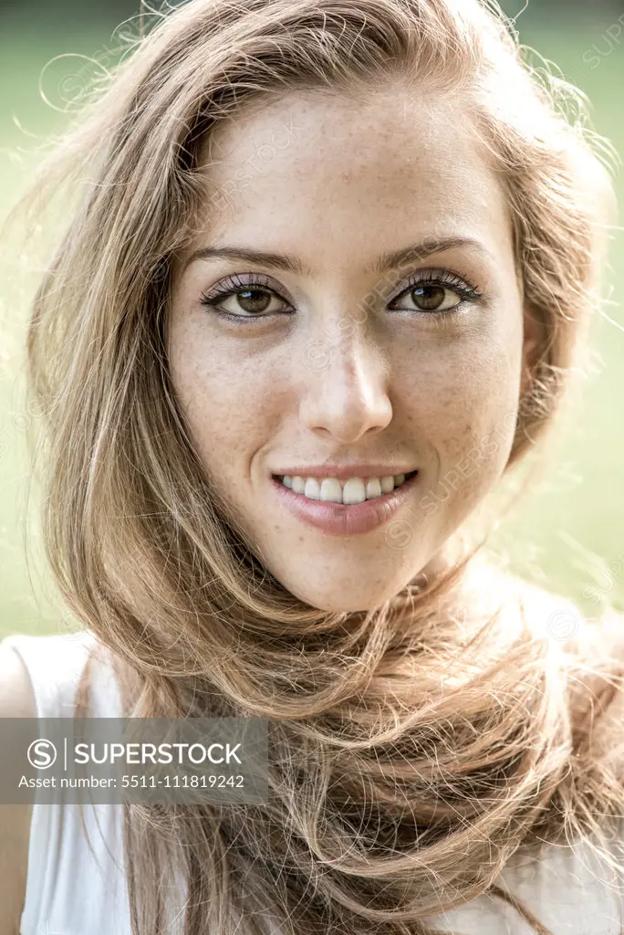 Young girl in autumn forest, Vienna, Austria (model-released)