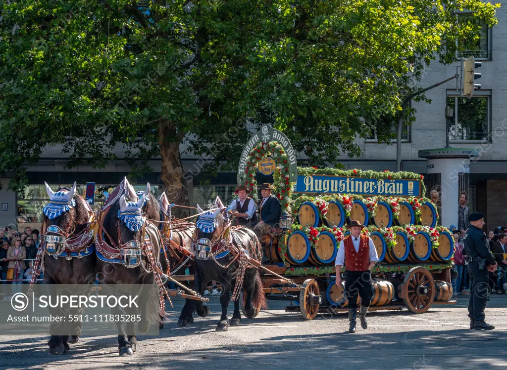 Horse-drawn carriage at the Oktoberfest Parade, Munich, Germany