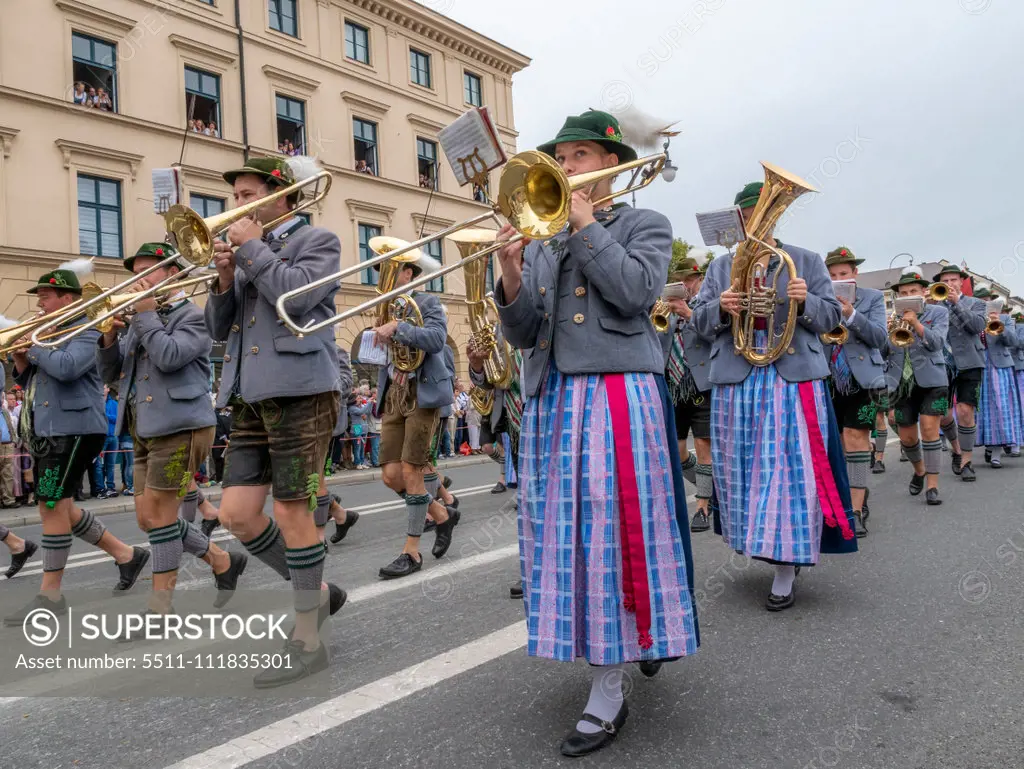 Music Band at the Oktoberfest Parade, Munich, Germany