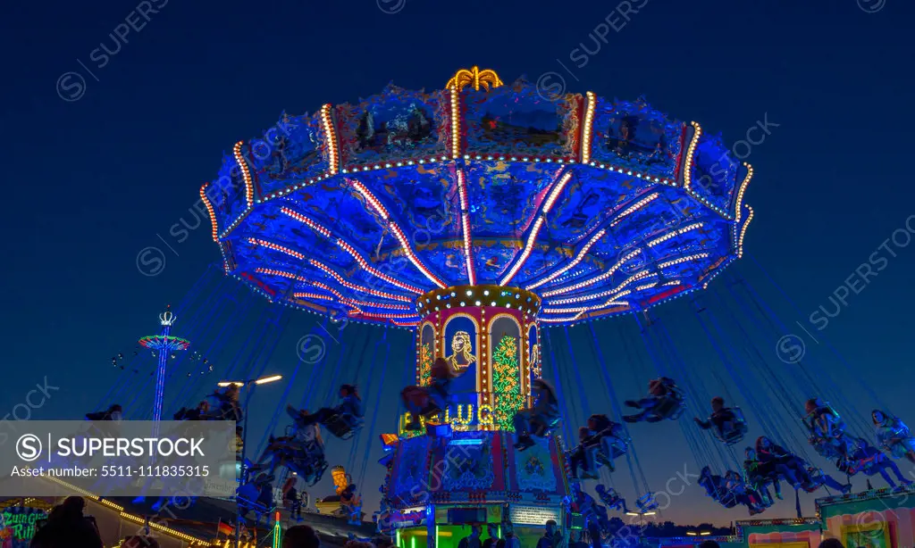 chain carousel on the Oktoberfest, Munich, Bavaria, Germany