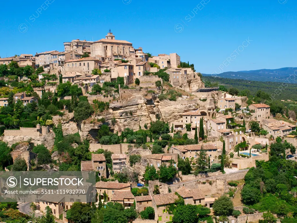 City view of Gordes, Provence, Frankreich, France, Gordes