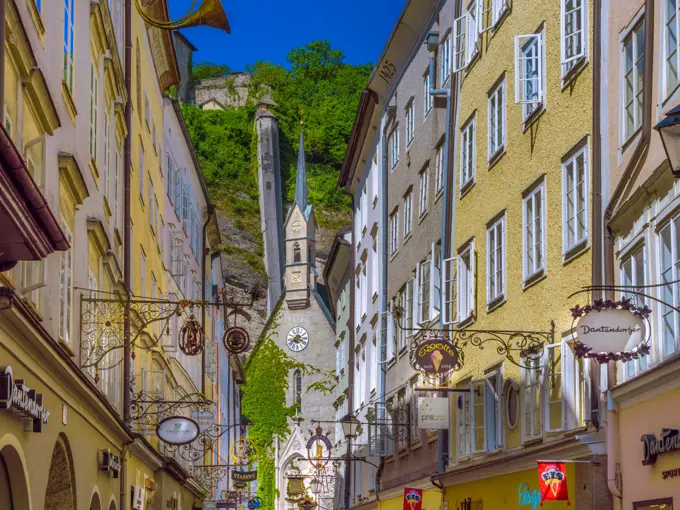 Getreidegasse, Altstadt, Salzburg, Salzburger Land, Österreich, Europa