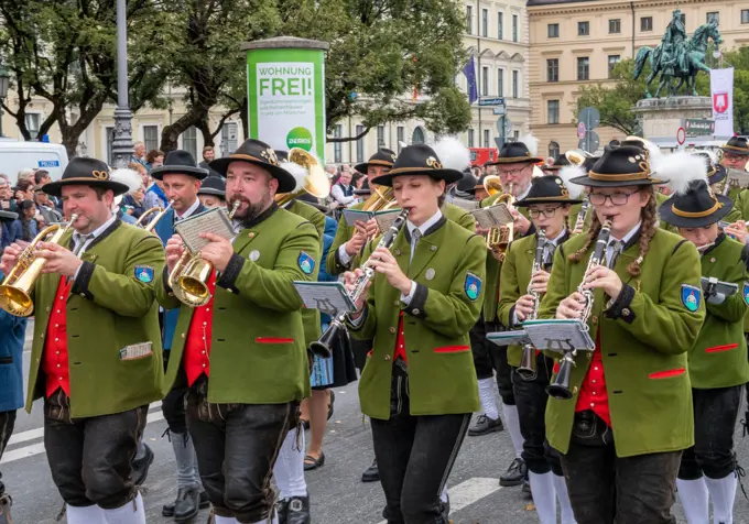 Music Band at the Oktoberfest Parade, Munich, Germany