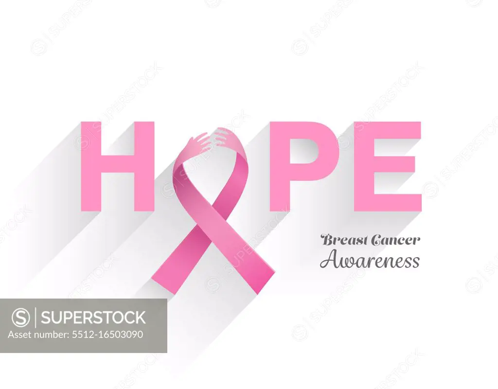 Digitally generated Breast cancer awareness message of hope