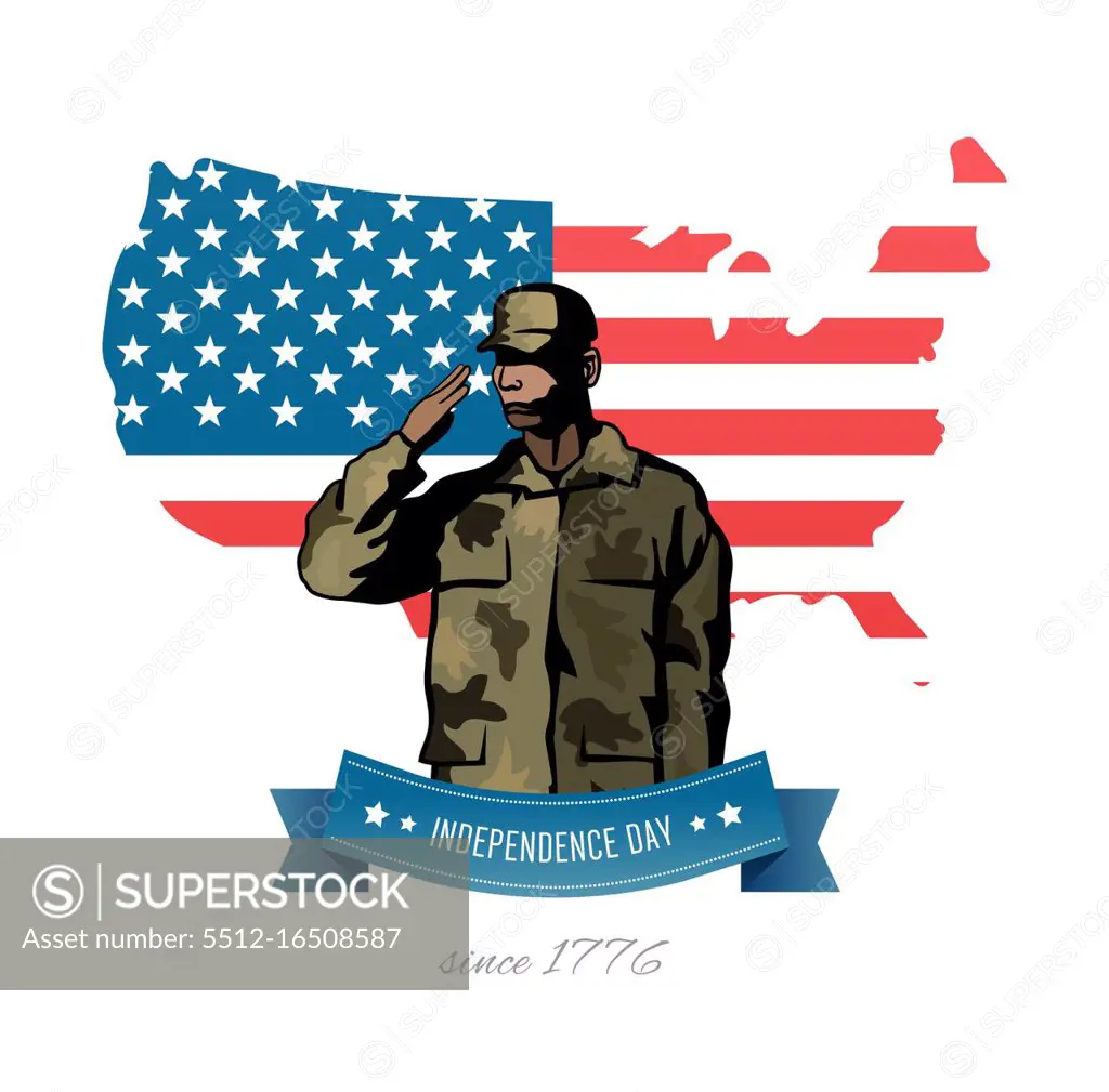 Digitally generated Independence day concept vector