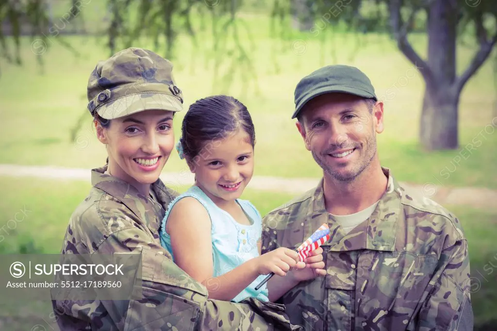 Army parents reunited with their daughter on a sunny day