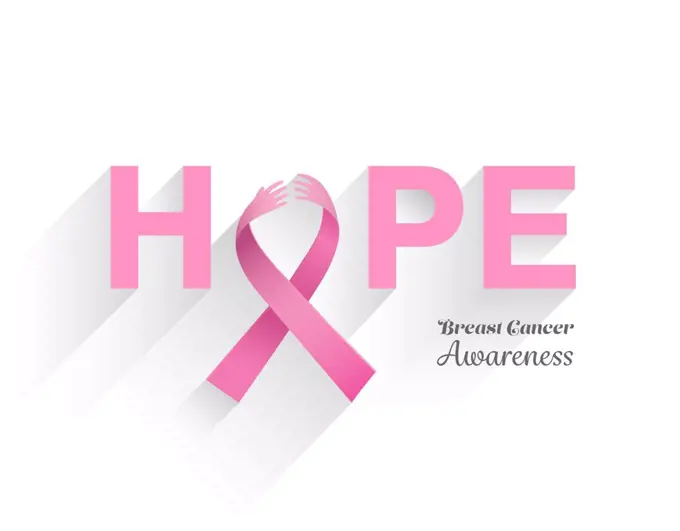 Digitally generated Breast cancer awareness message of hope