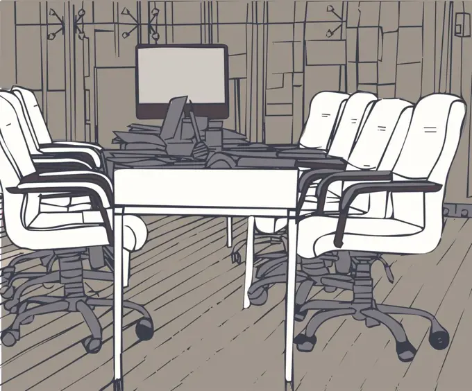 Illustration of empty conference room in office