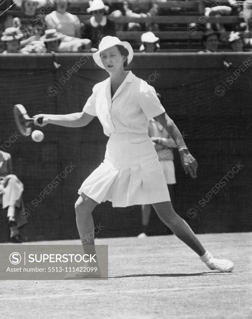 Miss Nancy Wynne...Tennis. Victorian Tennis championships Miss Nancy Wynne winner of women's singles final. December 01, 1939.