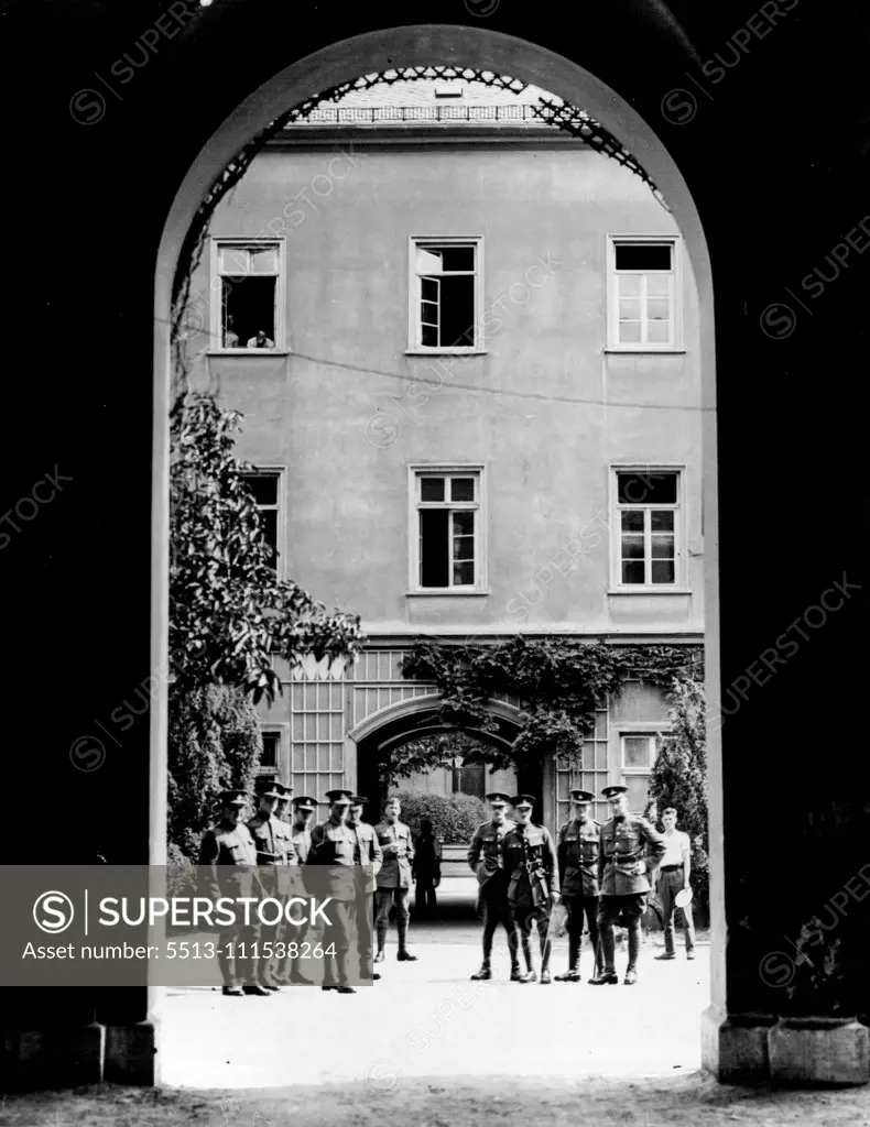 The British Army's Last Days on the Rhine: The headquarters of the Rhine Army Military Police which are at a palace at Wiesbaden which formerly belonged to the ex-Kaiser. August 22, 1929.