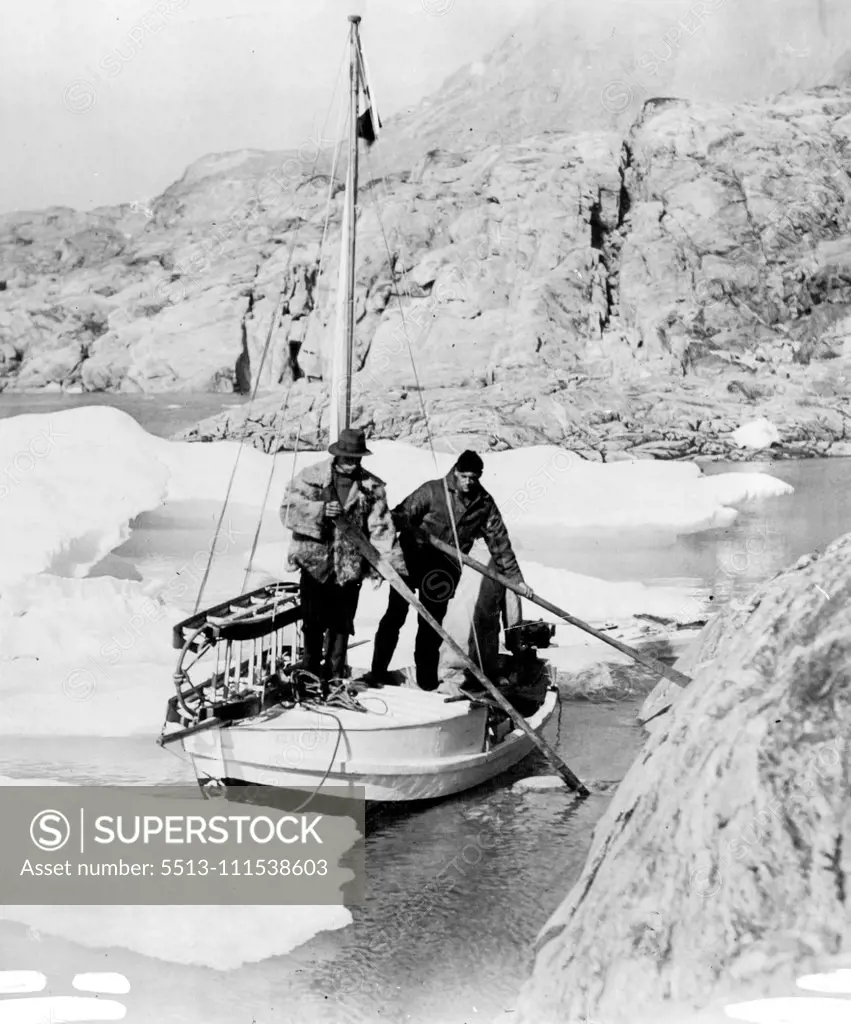British Arctic Air Route Expedition: The motor-boat Kilalugkat. September 22, 1931. (Photo by British Arctic Air Route Expedition Photograph).