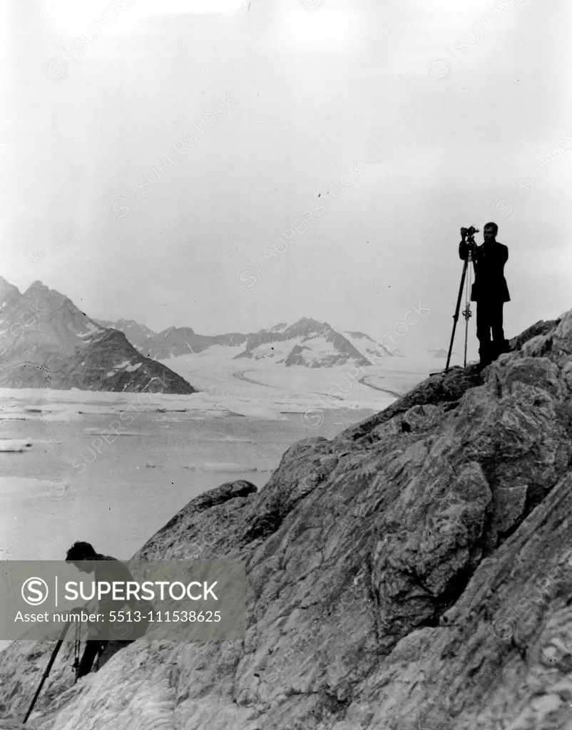 Greenland Air Survey Expedition - Watkins Last Day: Our picture taken on the previous expedition shows the part of Lake Fjord where the tragedy occurred. November 21, 1932. (Photo by British Arctic Air Route Expedition Photograph).